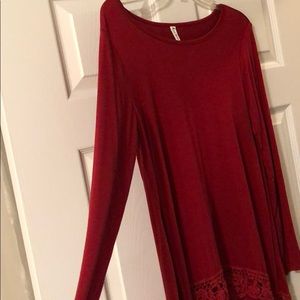 Long sleeve red tunic L